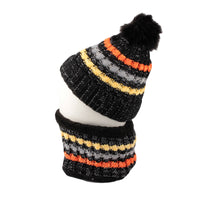 Women Knit Pom Beanie Scarf Set Winter Fleece Lined Hat XZX0072