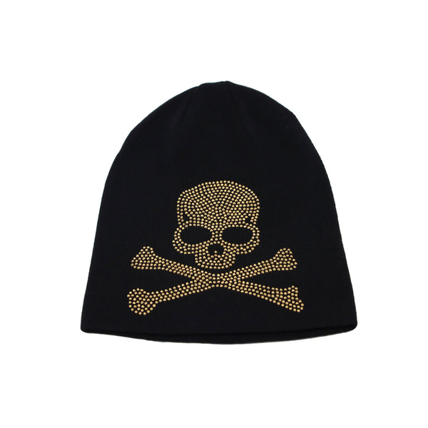 Unisex Cotton Skull Rhinestone Beanie Hat Slouchy Knitted Cap – WITHMOONS