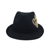 Rhinestones Fedora Hat Cross Pattern Cotton Hat YT61355
