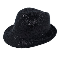 Sequins Bling Fedora Hat Sparkle Shining Bucket Cap for Adults Costume