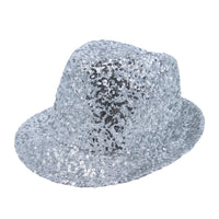 Sequins Bling Fedora Hat Sparkle Shining Bucket Cap for Adults Costume YT61411