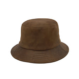 Faux Leather Packable Bucket Hat Fishing Boonie Cap