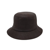 Faux Leather Packable Bucket Hat Fishing Boonie Cap YTB1356