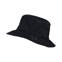 Cotton Rhinestones Fedora Hat Cross Sparkle Bling Bucket Cap