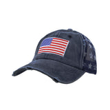 Vintage Baseball Cap USA Flag Mesh Trucker Ponytail Hat
