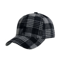 Plaid Checked Baseball Cap Winter Soft Outdoor Dad Hat