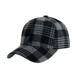 Plaid Checked Baseball Cap Winter Soft Outdoor Dad Hat
