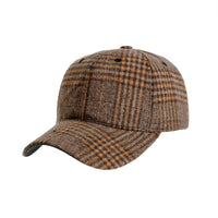 Plaid Checked Baseball Cap Winter Soft Outdoor Dad Hat YZ10098