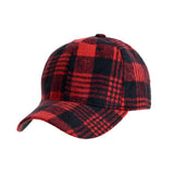 Plaid Checked Baseball Cap Winter Soft Outdoor Dad Hat YZ10098