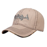 Cotton Fishing Hat Fish Bone Embroidery Trucker Dad Baseball Cap