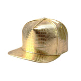 High Shine Crocodile Baseball Cap Flat Brim Snapback Hat Shiny Hip Hop Cap YZ20191