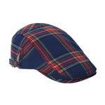 Cotton Plaid Ivy Newsboy Cap Cabbie Flat Beret Hat