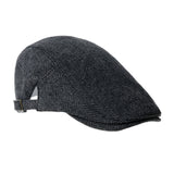 Cotton Flat Cap Herringbone Winter Warm Driving Hat