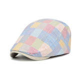 Colorful Newsboy Flat Cap Cotton Check Plaid Cabbie Gatsby Golf Beret Hat YZ30106