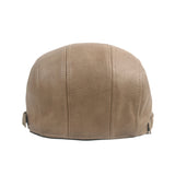 Adjustable Faux Leather Ivy Flat Cap Cabbie Newsboy Fishing Hat YZ30112