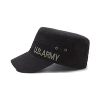 Cotton Cadet Cap Military Army Hat Army Style Flat Top Cap Adjustable Cotton Sports Hat YZ40198