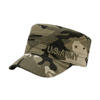 Cotton Cadet Cap Military Army Hat Army Style Flat Top Cap Adjustable Cotton Sports Hat YZ40198
