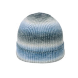 Gradient Color Ribbed Knit Beanie Hat Watch Cap Slouchy Skull Cap