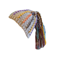 Womens Beanie Hat with Tassels - Bohemian Style Skull Cap