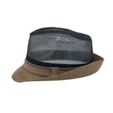 Mesh Fedora Hat Short Brim with Band  Sun Trilby Straw Panama YZ60179