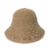 Reversible Crochet Bucket Hat Double Side Wear Summer Travel Beach Packable Fisherman Hat YZB0157