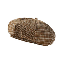 Cotton Check Beret Hat French Art Basque Beret Tam Beanie Hat YZF0199