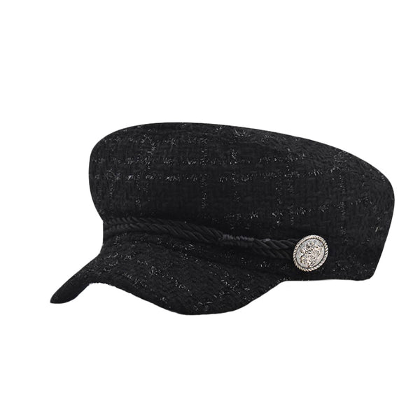 Tweed Baker Boy Hat Newsboy Beret Cap Cotton Cabbie Sailor Hat