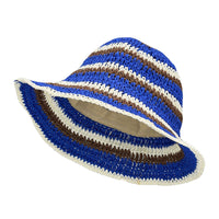 Women Cap Straw Crochet Sun Summer Bowler Foldable Bucket Hat YZH0158