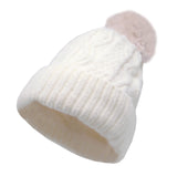 Winter Pom Beanie Fleece Twist Knit Hat Slouchy Cap YZP0090
