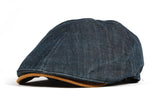 Denim Newsboy Hat faux leather brim Flat Cap SL3017